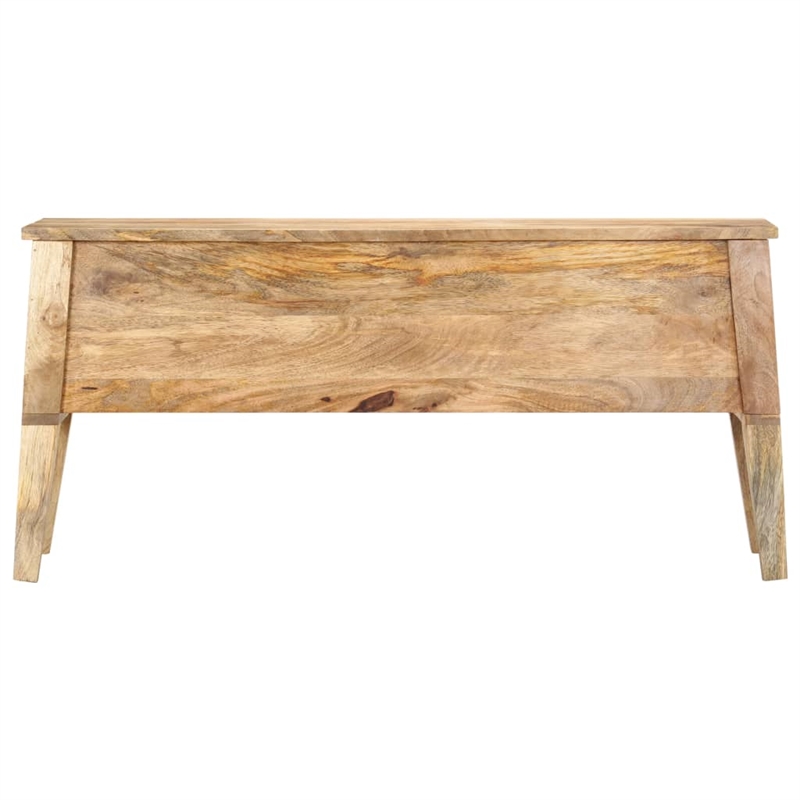 Bowery Hill Contemporary Medium Solid Mango Wood Storage Box in Natural