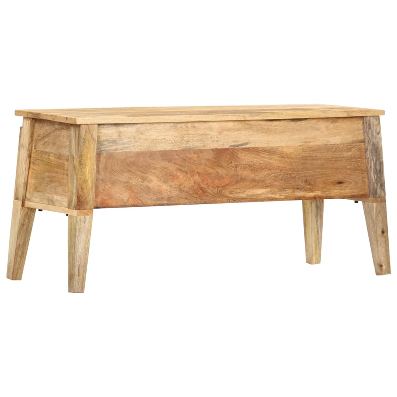 Bowery Hill Contemporary Medium Solid Mango Wood Storage Box in Natural