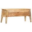 Bowery Hill Contemporary Medium Solid Mango Wood Storage Box in Natural
