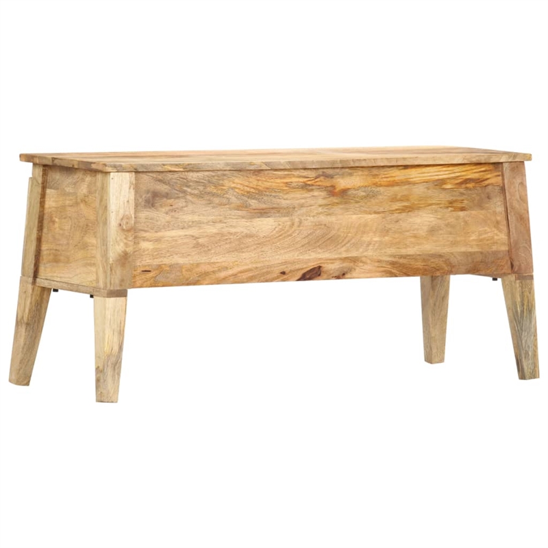 Bowery Hill Contemporary Medium Solid Mango Wood Storage Box in Natural