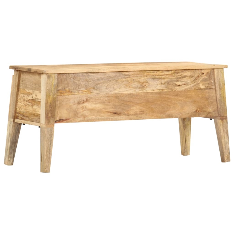 Bowery Hill Contemporary Medium Solid Mango Wood Storage Box in Natural