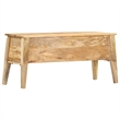 Bowery Hill Contemporary Medium Solid Mango Wood Storage Box in Natural
