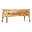 Bowery Hill Contemporary Medium Solid Mango Wood Storage Box in Natural