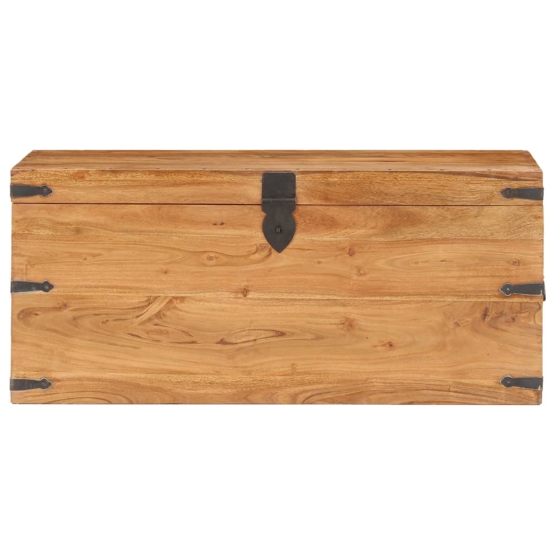 Bowery Hill Rectangular Solid Acacia Wood Storage Chest in Natural Finish