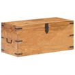 Bowery Hill Rectangular Solid Acacia Wood Storage Chest in Natural Finish