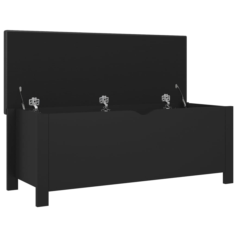 Bowery Hill Contemporary Engineered Wood Storage Box in Black