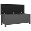 Bowery Hill Large Engineered Wood Storage Box with Faux Leather in Grey