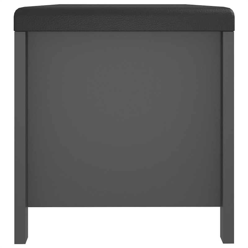 Bowery Hill Large Engineered Wood Storage Box with Faux Leather in Grey