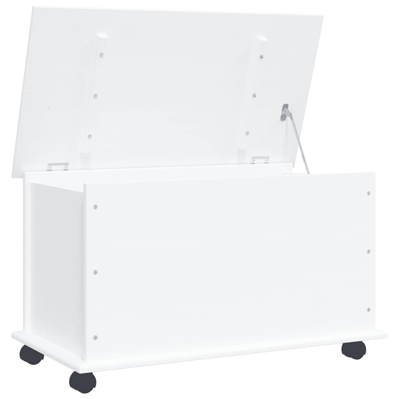 Bowery Hill Contemporary Solid Pine Wood Storage Chest in White