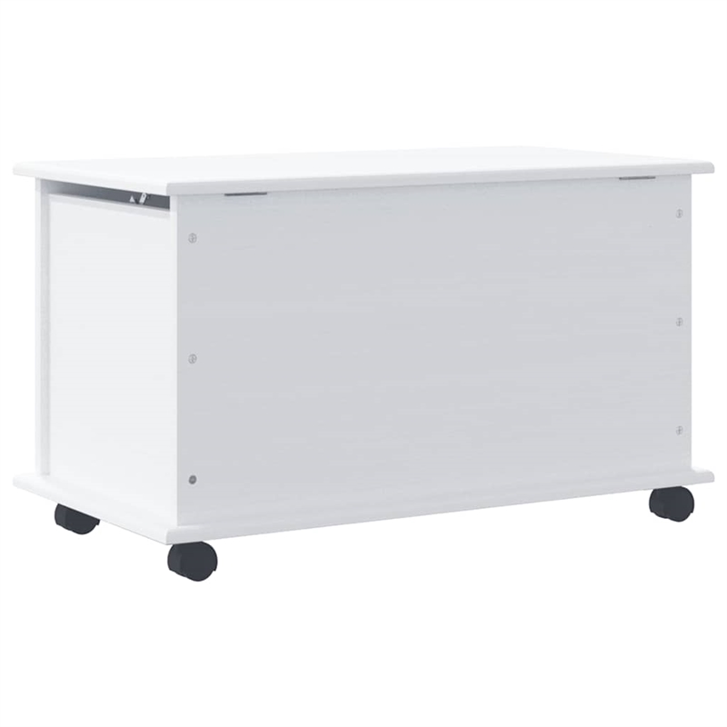 Bowery Hill Contemporary Solid Pine Wood Storage Chest in White