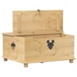 Bowery Hill Large Engineered Wood with Metal Storage Box in Honey