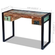 Bowery Hill Solid Reclaimed Wood Medium Computer Desk in Multicolor