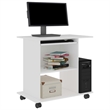 Bowery Hill Engineered Wood Compact Pull-Out Computer Desk in White