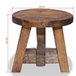 Bowery Hill Compact Round Solid Mahogany Wood Stool on Brown