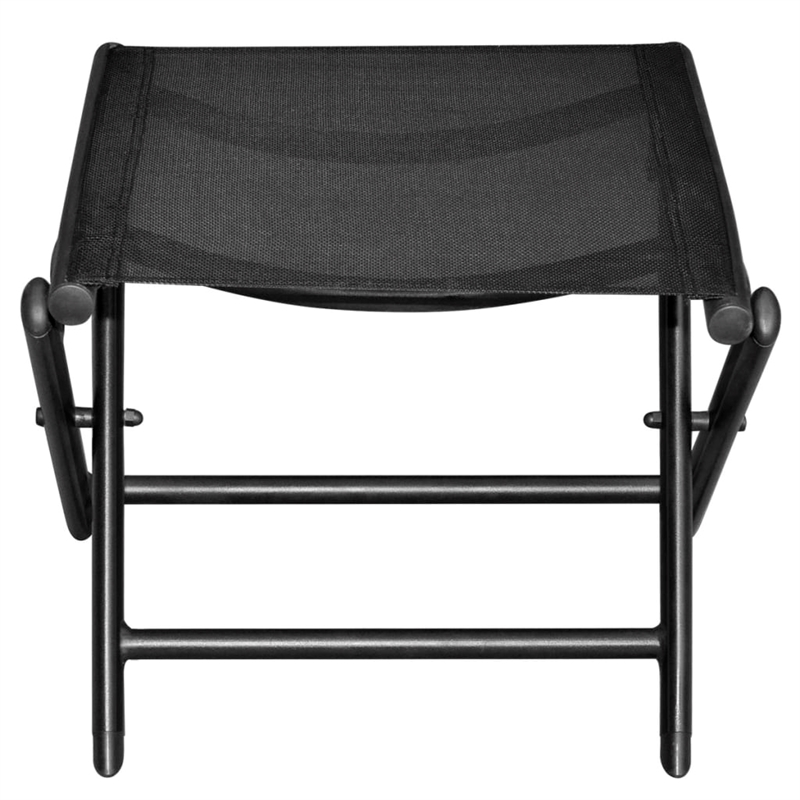 Bowery Hill Contemporary Aluminum Foldable Footrest in Black