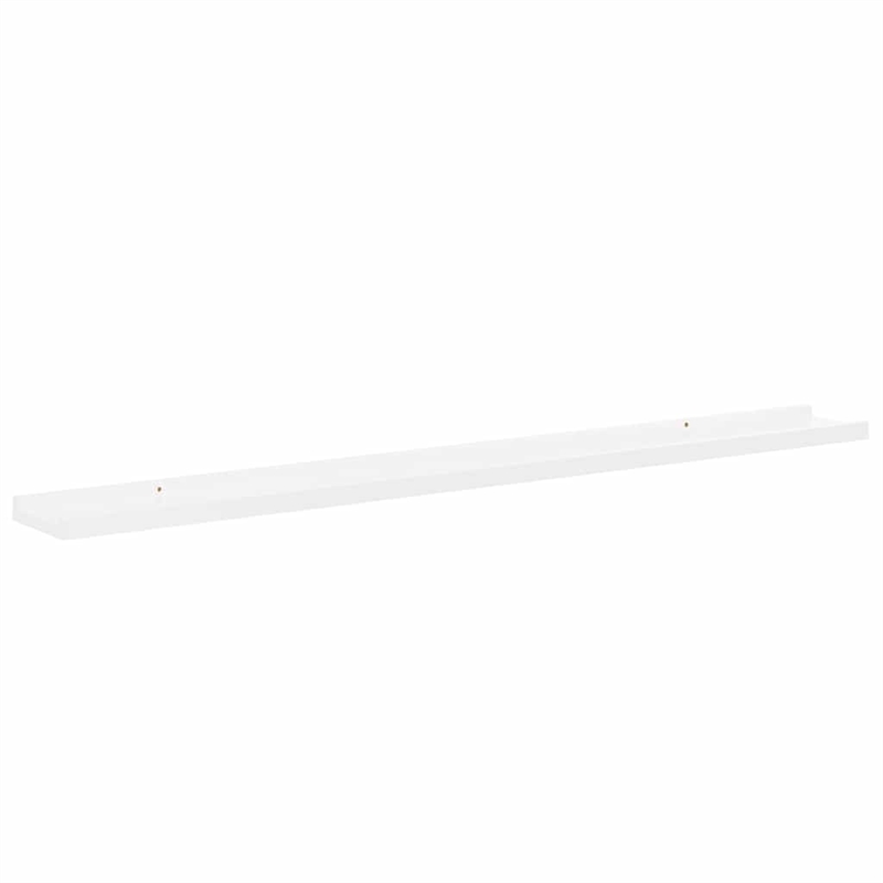 Bowery Hill MDF Medium Wall Shelf in High Gloss White (Set of 2)