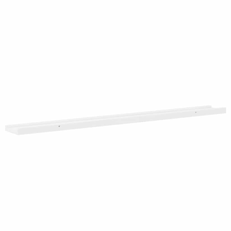 Bowery Hill MDF Medium Wall Shelf in High Gloss White (Set of 2)