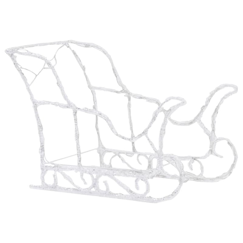 Bowery Hill Acrylic Reindeers & Sleigh Christmas Decoration in White