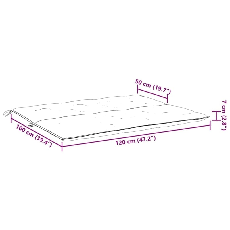 Bowery Hill Contemporary Garden Bench Cushion in Wine Red (Set of 2 )
