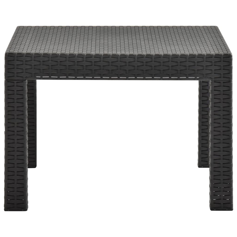 Bowery Hill Polypropylene Medium Lightweight Garden Table in Anthracite