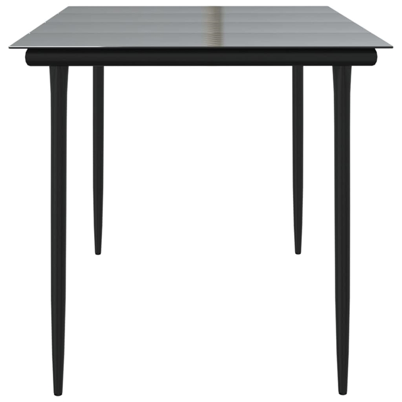Bowery Hill Powder-Coated Steel Large Durable Dining Table in Black