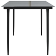 Bowery Hill Powder-Coated Steel Large Durable Dining Table in Black