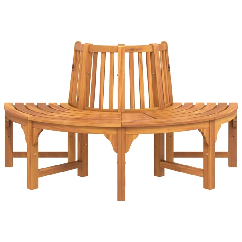 Bowery Hill Solid Eucalyptus Wood Tree Bench in Reddish Brown with an Oil Finish