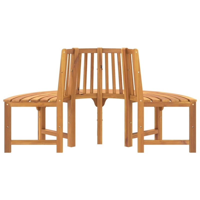 Bowery Hill Solid Eucalyptus Wood Tree Bench in Reddish Brown with an Oil Finish