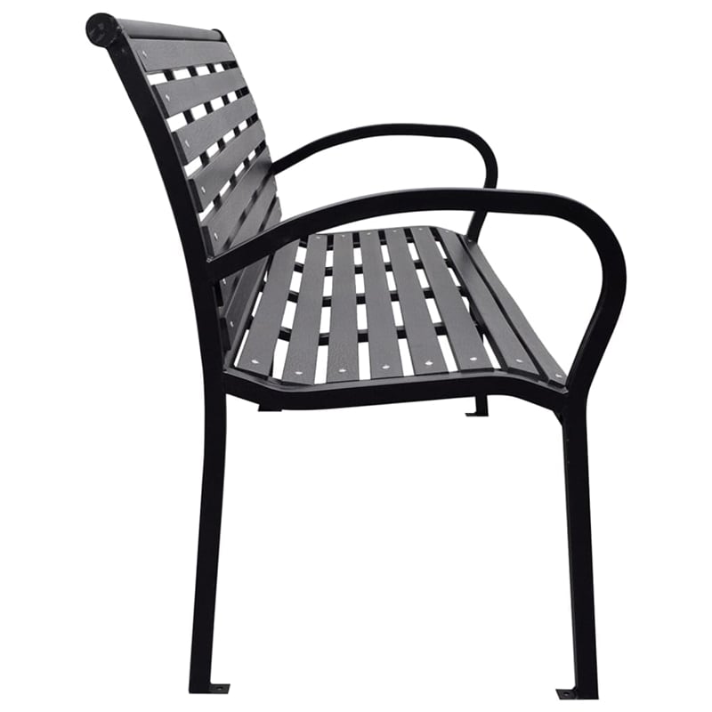 Bowery Hill Contemporary Steel 116 cm wide Garden Bench in Black