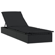 Bowery Hill Contemporary Powder-Coated Steel Sunbed in Black Polyester
