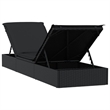 Bowery Hill Contemporary Powder-Coated Steel Sunbed in Black Polyester