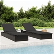 Bowery Hill Contemporary Powder-Coated Steel Sunbed in Black Polyester