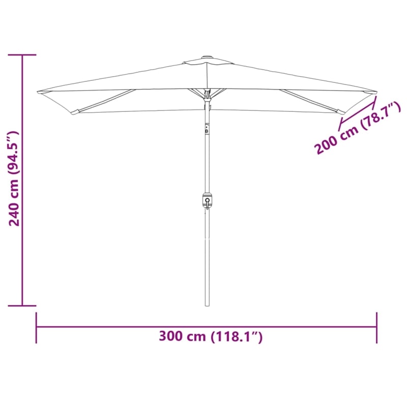 Bowery Hill Contemporary Polyester Steel Garden Parasol in Sandy White