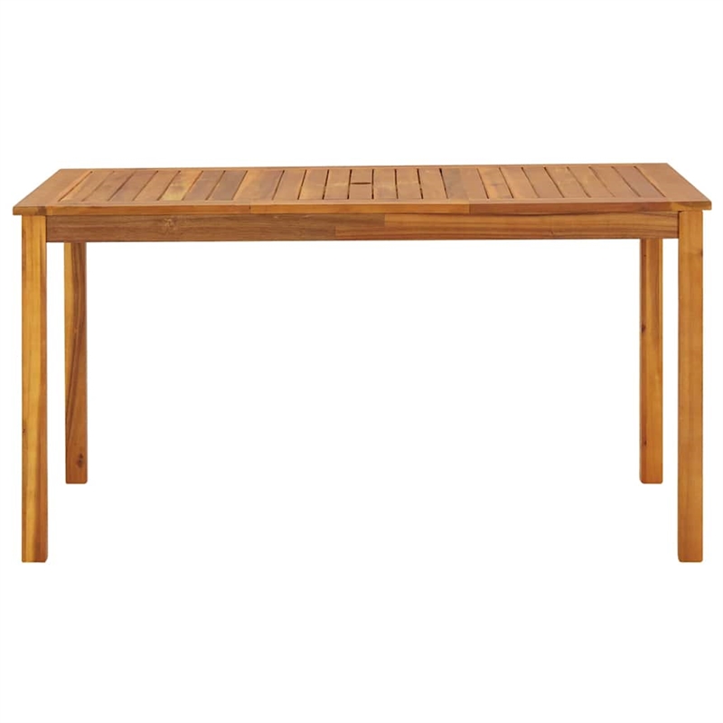 Bowery Hill Solid Acacia Wood Medium Durable Garden Table in Brown