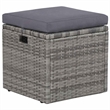 Bowery Hill Synthetic Poly Rattan Sofa Set in Grey and Dark Grey
