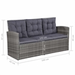 Bowery Hill Synthetic Poly Rattan Sofa Set in Grey and Dark Grey