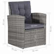 Bowery Hill Synthetic Poly Rattan Sofa Set in Grey and Dark Grey