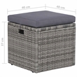 Bowery Hill Synthetic Poly Rattan Sofa Set in Grey and Dark Grey