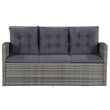 Bowery Hill Synthetic Poly Rattan Sofa Set in Grey and Dark Grey