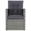 Bowery Hill Synthetic Poly Rattan Sofa Set in Grey and Dark Grey