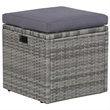 Bowery Hill Synthetic Poly Rattan Sofa Set in Grey and Dark Grey