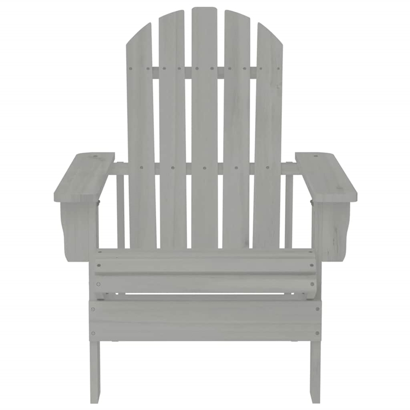 Bowery Hill Contemporary Hardwood Medium Durable Garden Chair in Gray
