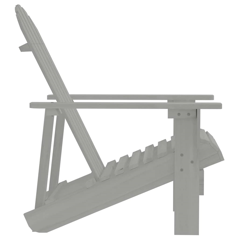 Bowery Hill Contemporary Hardwood Medium Durable Garden Chair in Gray