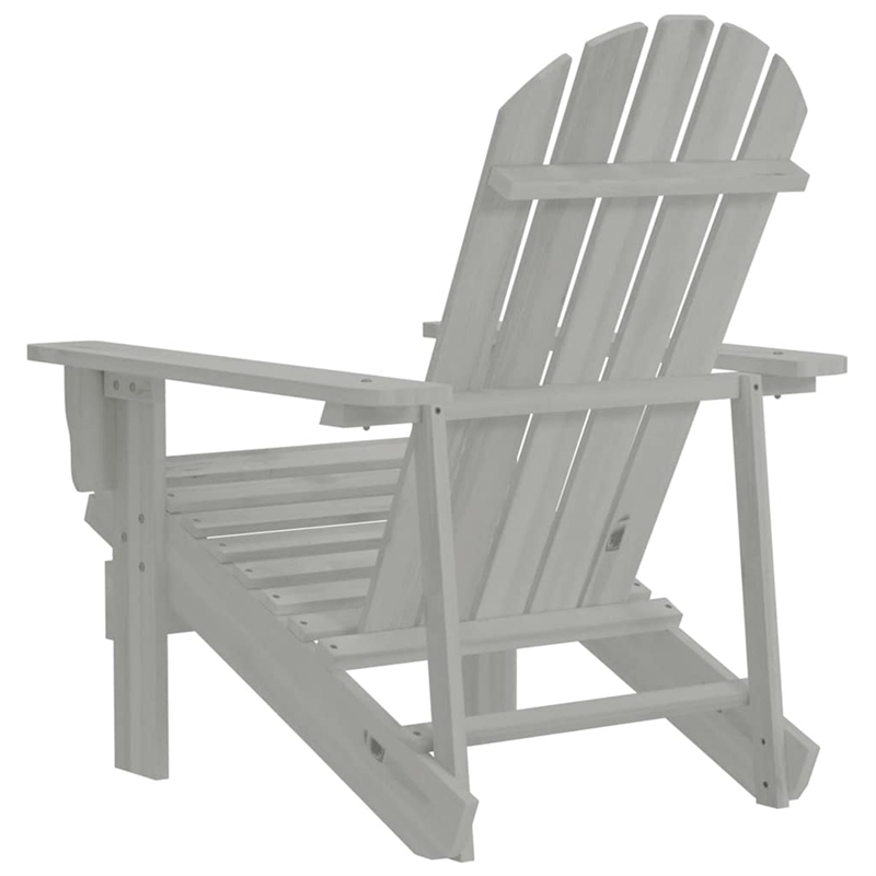 Bowery Hill Contemporary Hardwood Medium Durable Garden Chair in Gray