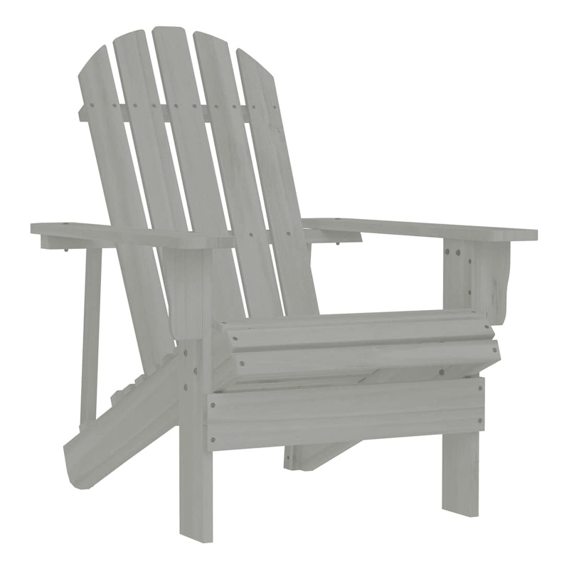 Bowery Hill Contemporary Hardwood Medium Durable Garden Chair in Gray