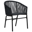 Bowery Hill Contemporary 3 Piece Rattan Bistro Set in Black Finish