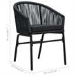 Bowery Hill Contemporary 3 Piece Rattan Bistro Set in Black Finish