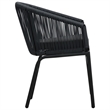 Bowery Hill Contemporary 3 Piece Rattan Bistro Set in Black Finish