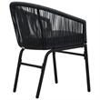 Bowery Hill Contemporary 3 Piece Rattan Bistro Set in Black Finish