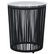 Bowery Hill Contemporary 3 Piece Rattan Bistro Set in Black Finish